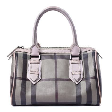 BURBERRY Smoked Check Small Chester Bowling Bag Purple 